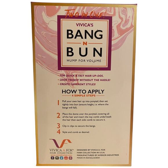 Vivica A Fox Bang-N-Bun Curly Hairpiece Wig P4/27/30 NWT - A836W-4 - Picture 6 of 11